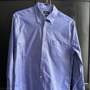 Charles Tyrwhitt Men's Extra Slim Fit Indigo Blue Oxford Button Down - Large